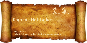 Kapros Heliodor névjegykártya